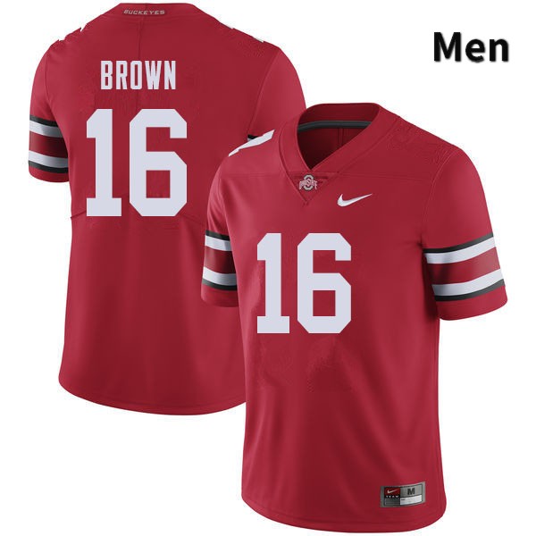 Ohio State Buckeyes Cameron Brown Men's #16 Red Authentic Stitched College Football Jersey